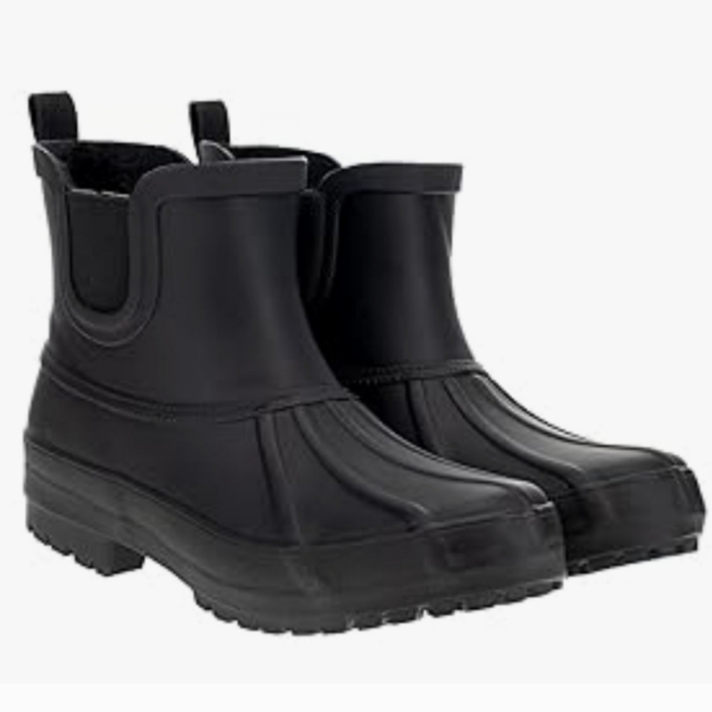 CHOOKA Women's Chelsea Rain Boots, Black, New